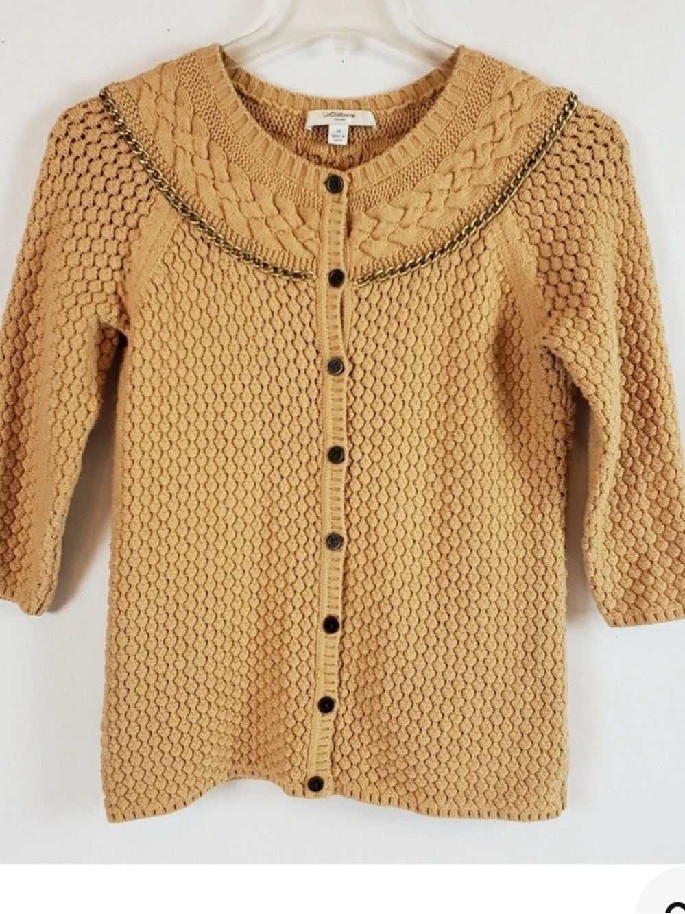 Liz Claiborne Knit Sweater w/ Chain Detail
